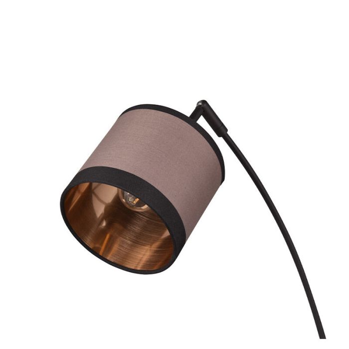 Taupe gulvlampe bue modern, Denley, med brytare