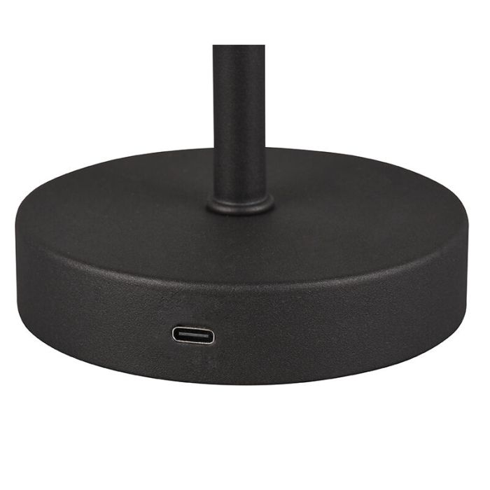 Sort bordlampe modern, Dustin, 1,5W, 3000K LED, med beröringsdimmer