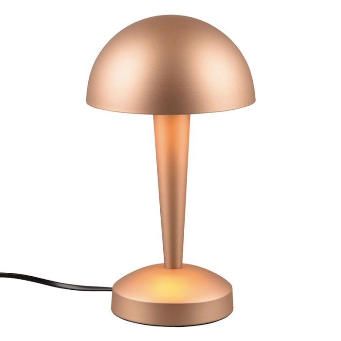 Taupe bordlampe modern, Delila, med beröringsdimmer