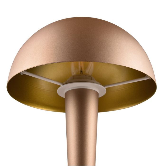 Taupe bordlampe modern, Delila, med beröringsdimmer