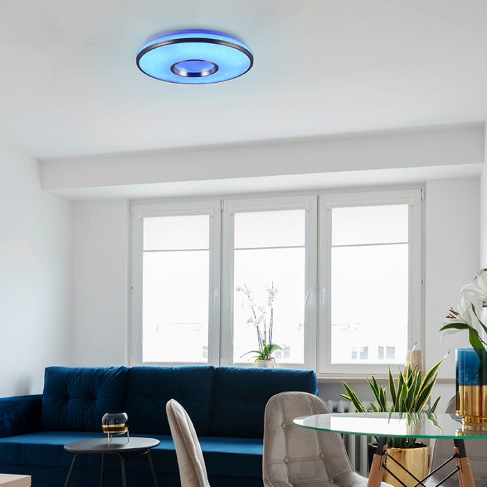 Hvid plafond plast, Franz, 21W, RGBW LED, med fjärrkontroll