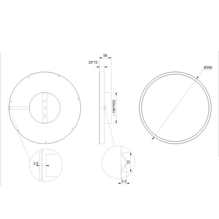 Sort plafond design, Gilbert, 20W, 3000K LED