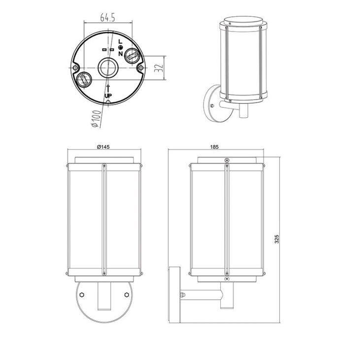 Rustfarvet udendørslampe industri, Sammy, IP44