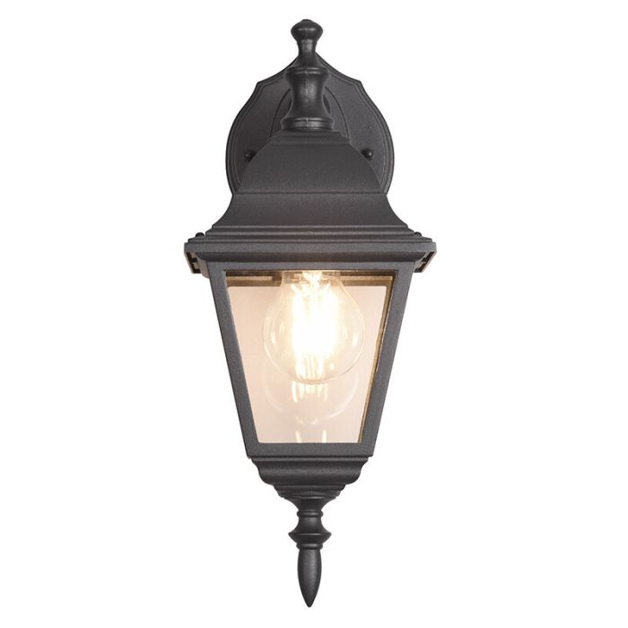 Sort udendørslampe klassisk, Lavina, IP44