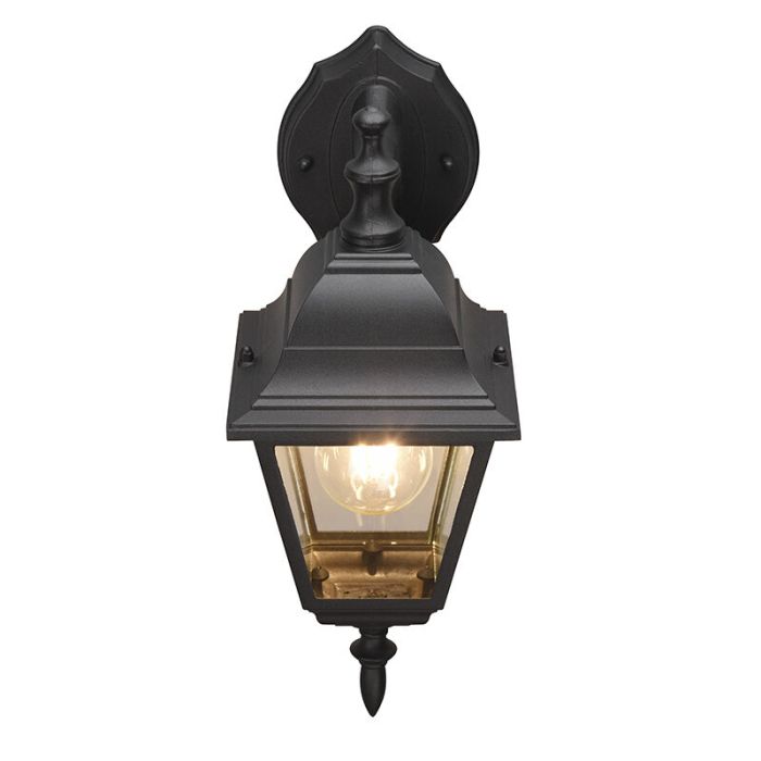Sort udendørslampe klassisk, Lavina, IP44