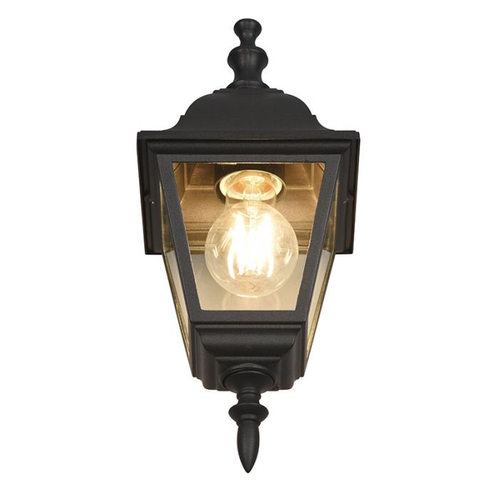Sort udendørslampe klassisk, Lavina, IP44