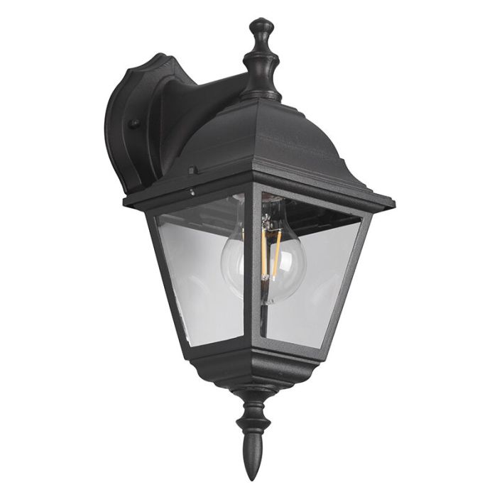 Sort udendørslampe klassisk, Lavina, IP44