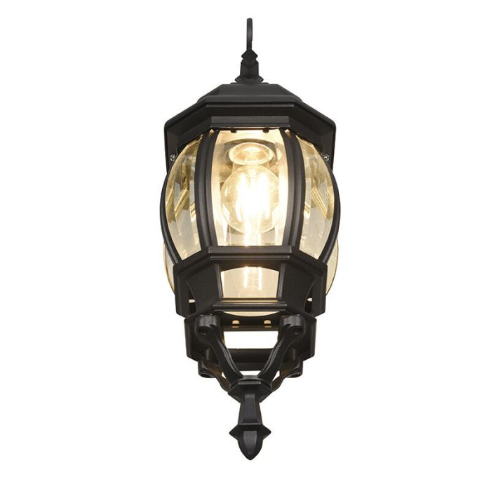 Sort udendørslampe klassisk, Evander, IP23