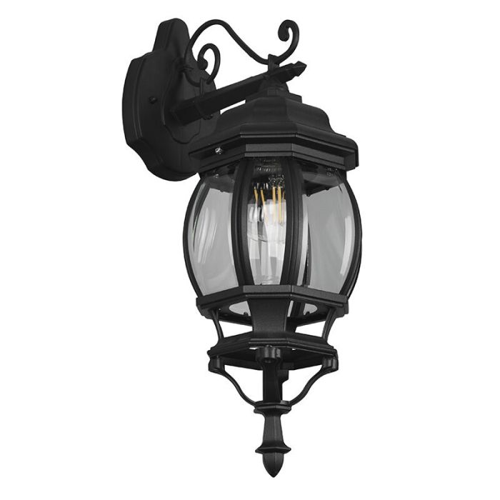 Sort udendørslampe klassisk, Evander, IP23