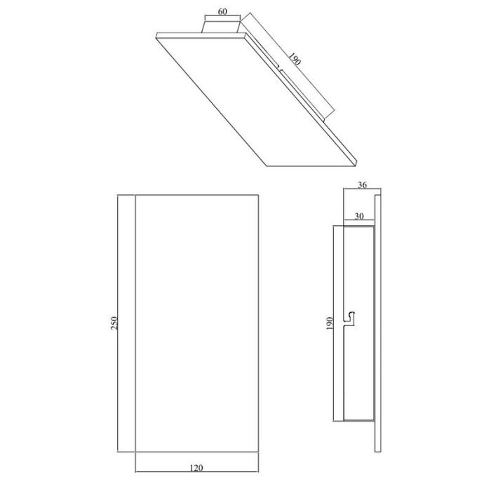 Sort væglampe modern, Faisal, 9W, 3000K LED