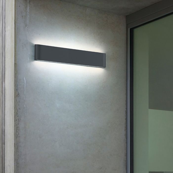 Antracit udendørslampe modern, Bridlington, 8W, 3000K LED, IP54