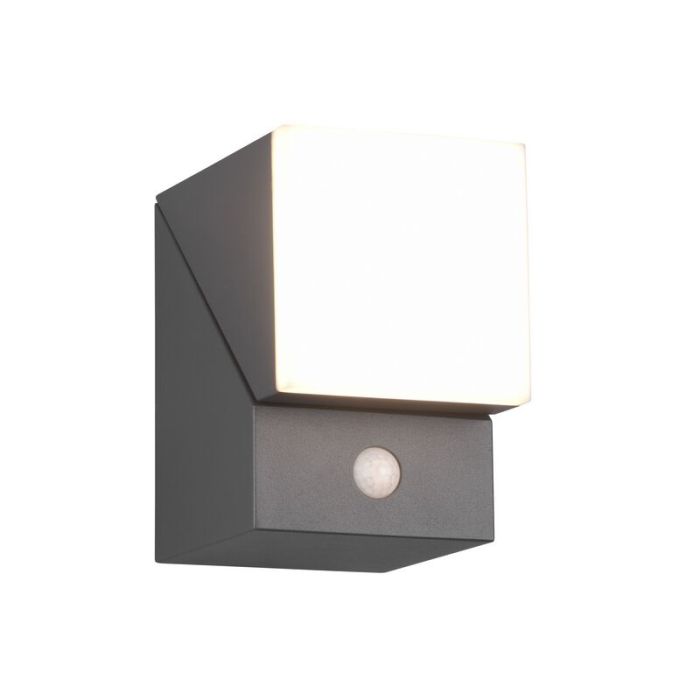 Antracit udendørs væglampe med bevægelsessensor modern, Liron, 7W, 3000K LED, IP54
