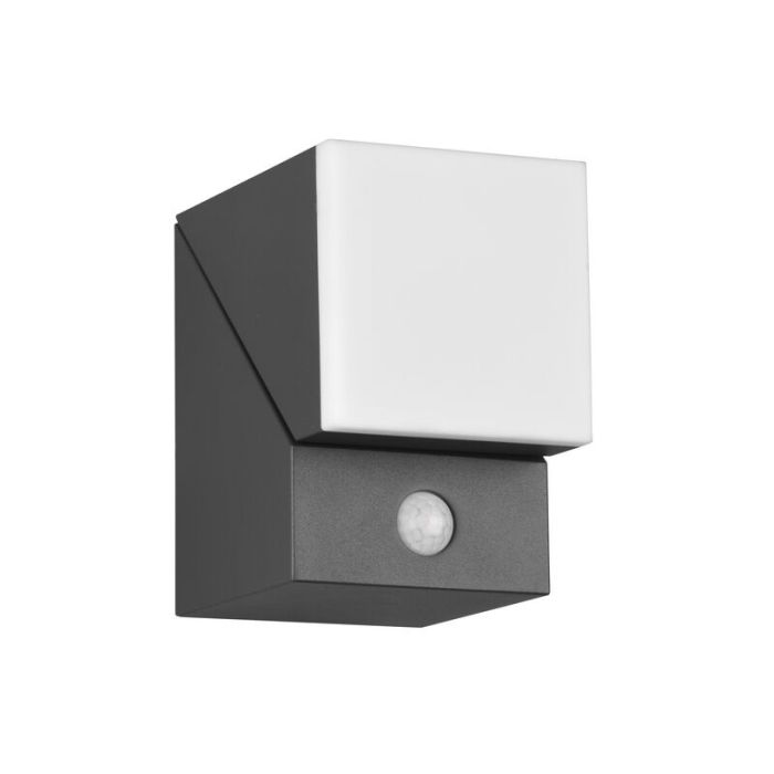 Antracit udendørs væglampe med bevægelsessensor modern, Liron, 7W, 3000K LED, IP54