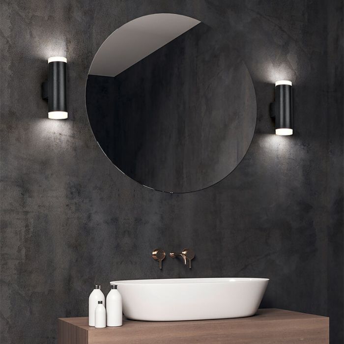 Sort væglampe badeværelse modern, Spjald, 4W, 3000K LED, IP44