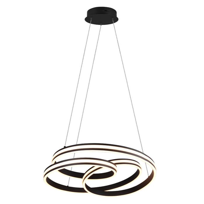 Sort pendler lampe modern, Elyse, 60W, justerbar lysfarve LED