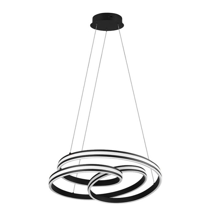 Sort pendler lampe modern, Elyse, 60W, justerbar lysfarve LED