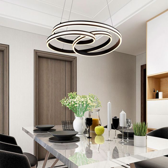 Sort pendler lampe modern, Elyse, 60W, justerbar lysfarve LED