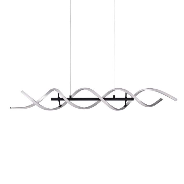 Krom pendler lampe design, Sylvian, 45W, varm til kold hvid justerbar LED, 3 trins lysdæmper