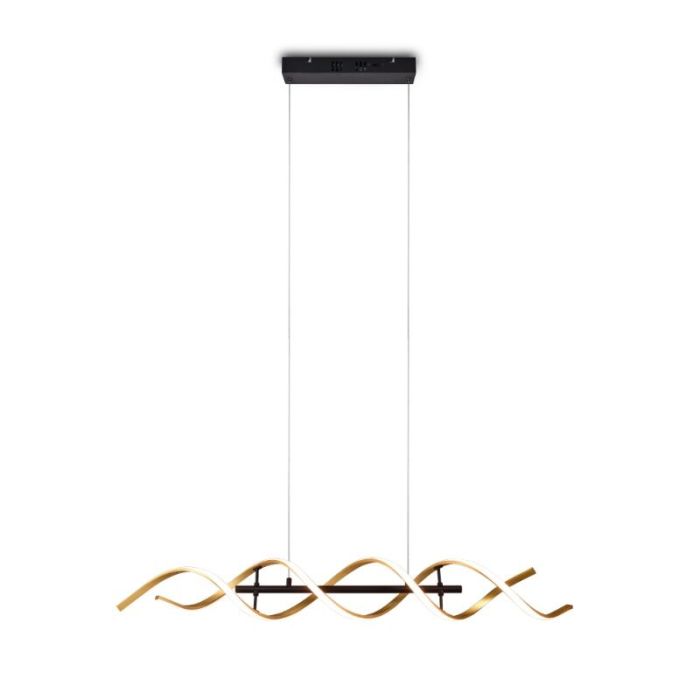 Messing pendel lampe spisebord design, Sylvian, 45W, varm til kold hvid justerbar LED, 3 trins lysdæmper