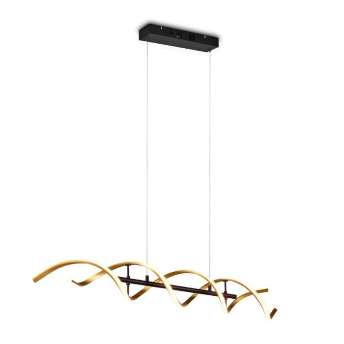 Messing pendel lampe spisebord design, Sylvian, 45W, varm til kold hvid justerbar LED, 3 trins lysdæmper