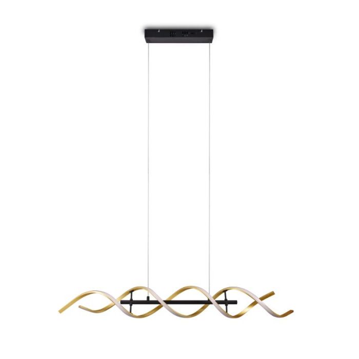 Messing pendel lampe spisebord design, Sylvian, 45W, varm til kold hvid justerbar LED, 3 trins lysdæmper