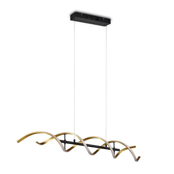 Messing pendel lampe spisebord design, Sylvian, 45W, varm til kold hvid justerbar LED, 3 trins lysdæmper
