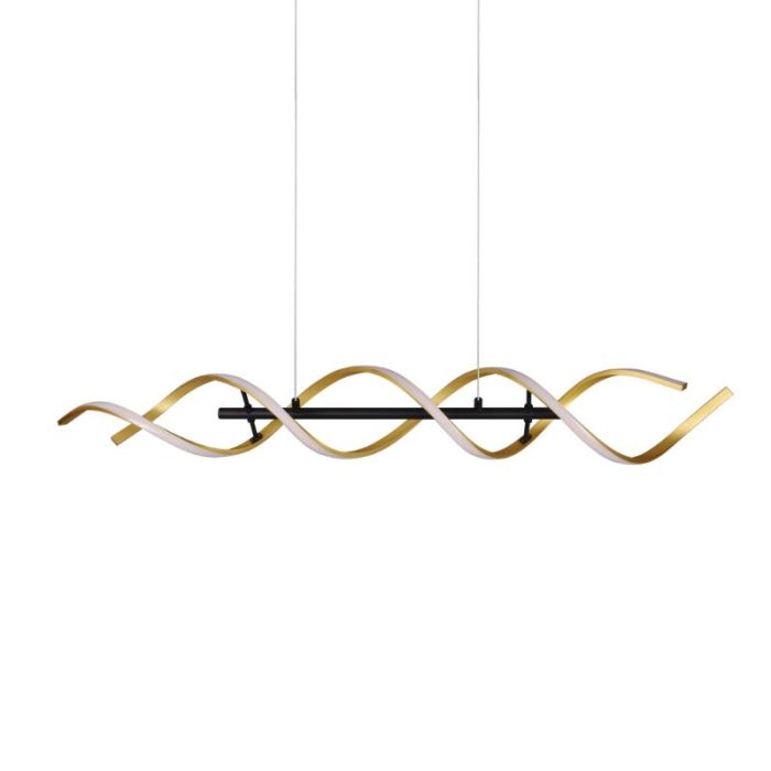 Messing pendel lampe spisebord design, Sylvian, 45W, varm til kold hvid justerbar LED, 3 trins lysdæmper