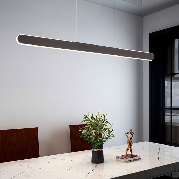 Sort pendler lampe modern, Dwayn, 28W, varm til kold hvid justerbar LED