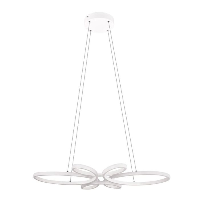 Hvid pendel lampe spisebord design, Vikash, 32W, 4000K LED, 3 trins lysdæmper