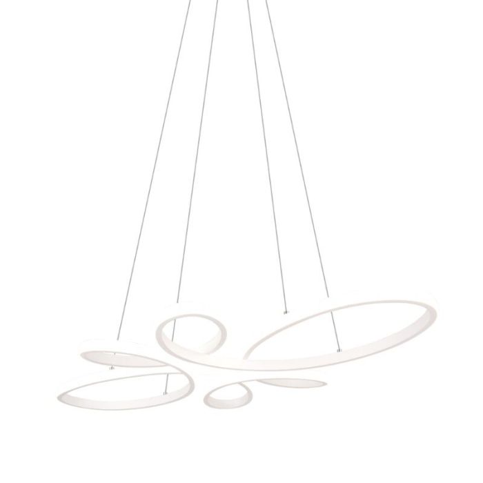 Hvid pendel lampe spisebord design, Vikash, 32W, 4000K LED, 3 trins lysdæmper