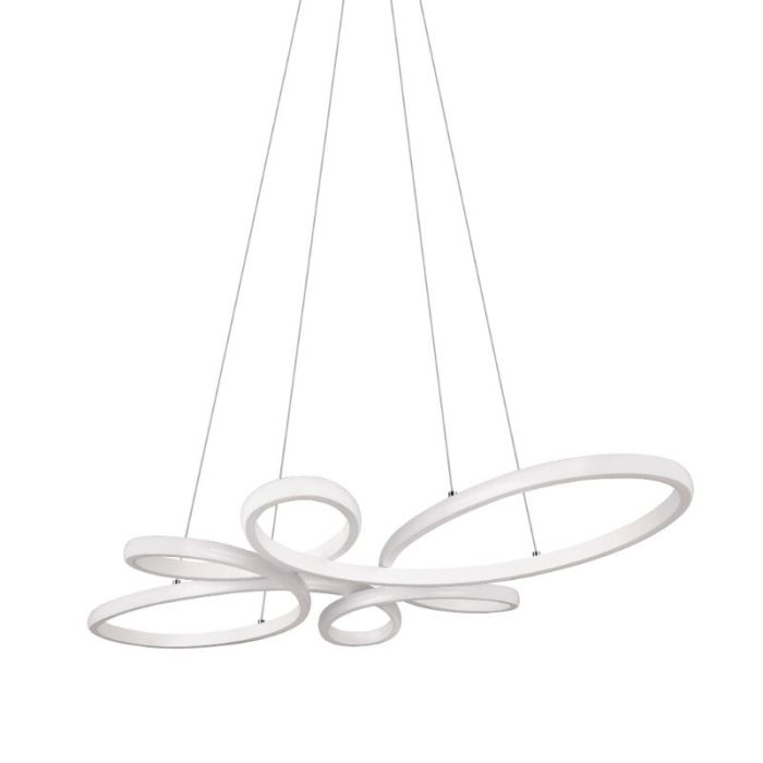 Hvid pendel lampe spisebord design, Vikash, 32W, 4000K LED, 3 trins lysdæmper