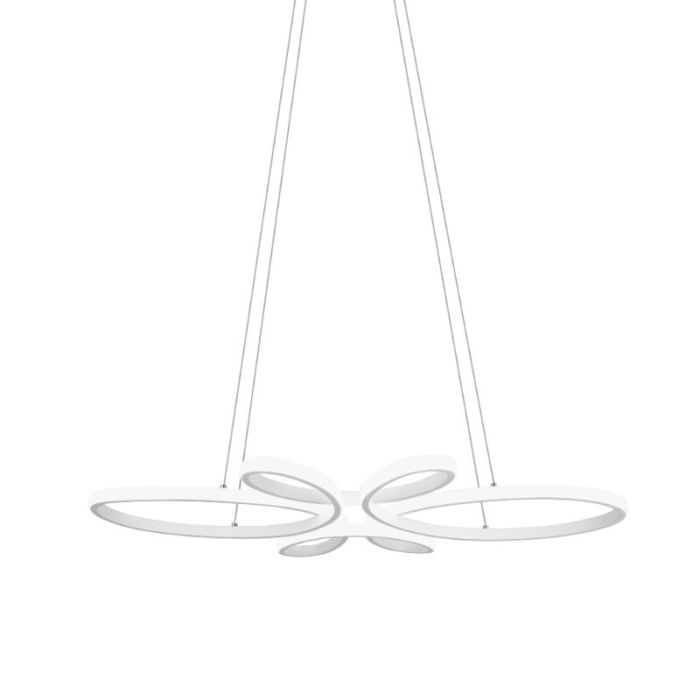 Hvid pendel lampe spisebord design, Vikash, 32W, 4000K LED, 3 trins lysdæmper