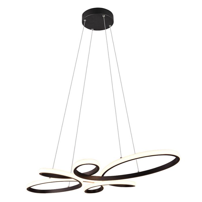 Sort pendel lampe spisebord design, Vikash, 32W, 3000K LED, 3 trins lysdæmper