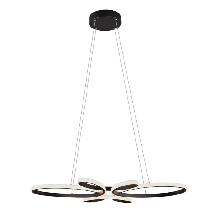 Sort pendel lampe spisebord design, Vikash, 32W, 3000K LED, 3 trins lysdæmper