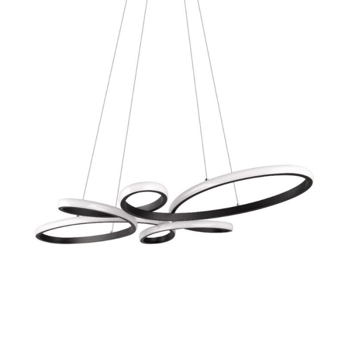 Sort pendel lampe spisebord design, Vikash, 32W, 3000K LED, 3 trins lysdæmper