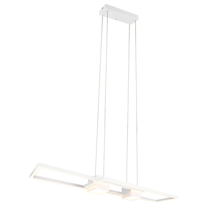 Hvid pendler lampe design, Sohaib, 37W, varm til kold hvid justerbar LED, 3 trins lysdæmper