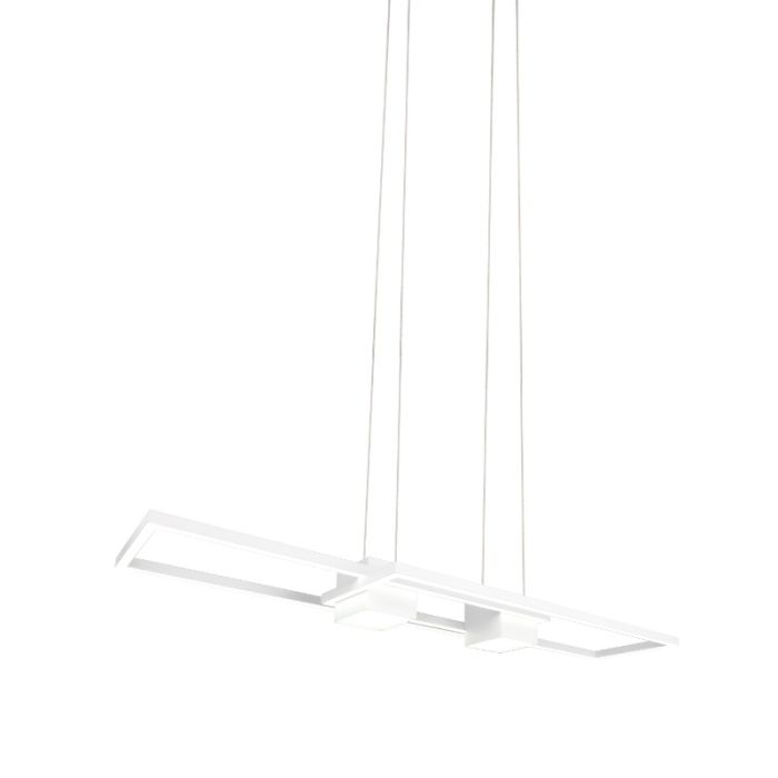 Hvid pendler lampe design, Sohaib, 37W, varm til kold hvid justerbar LED, 3 trins lysdæmper