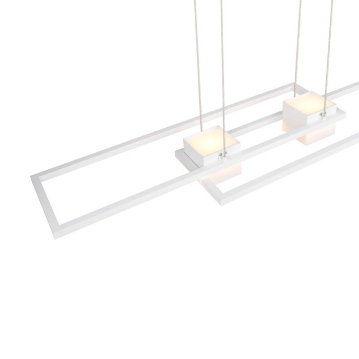 Hvid pendler lampe design, Sohaib, 37W, varm til kold hvid justerbar LED, 3 trins lysdæmper