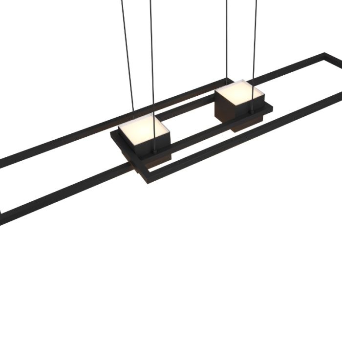 Sort pendler lampe design, Sohaib, 37W, varm til kold hvid justerbar LED, 3 trins lysdæmper