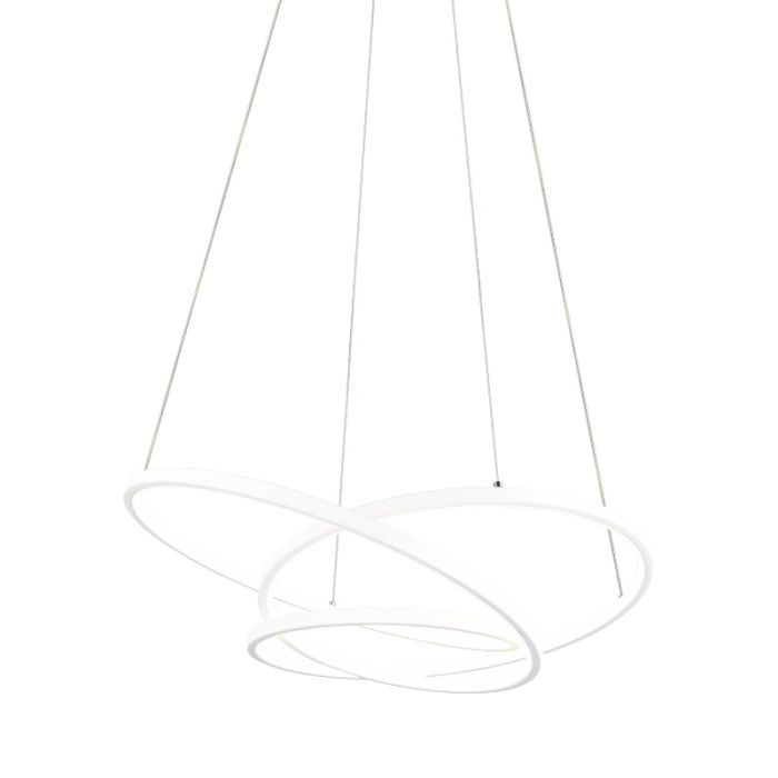 Hvid pendler lampe design, Teodore, 34W, white switch LED, 3 trins lysdæmper