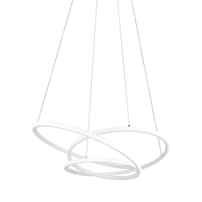 Hvid pendler lampe design, Teodore, 34W, white switch LED, 3 trins lysdæmper