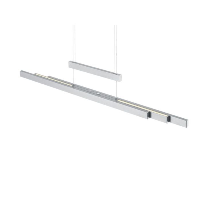 Nikkel pendel lampe spisebord modern, Jessey, 42W, varm til kold hvid justerbar LED, med beröringsdimmer