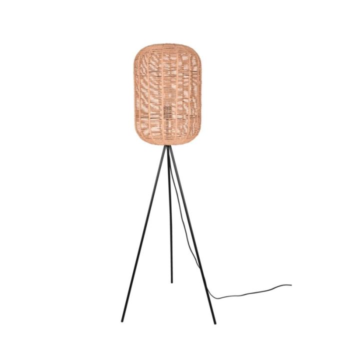Sort trebenet gulvlampe modern, Elham, med brytare
