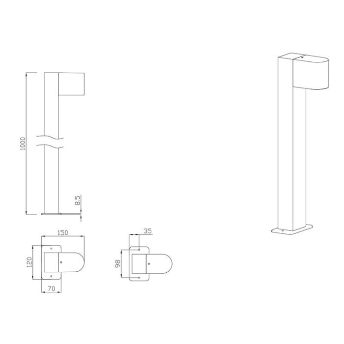 Antracit udendørslampe modern, Laurien, IP44