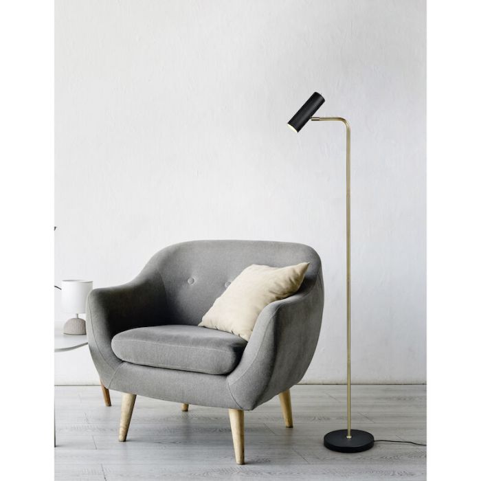 Messing gulv lampe modern, Kaso, med brytare