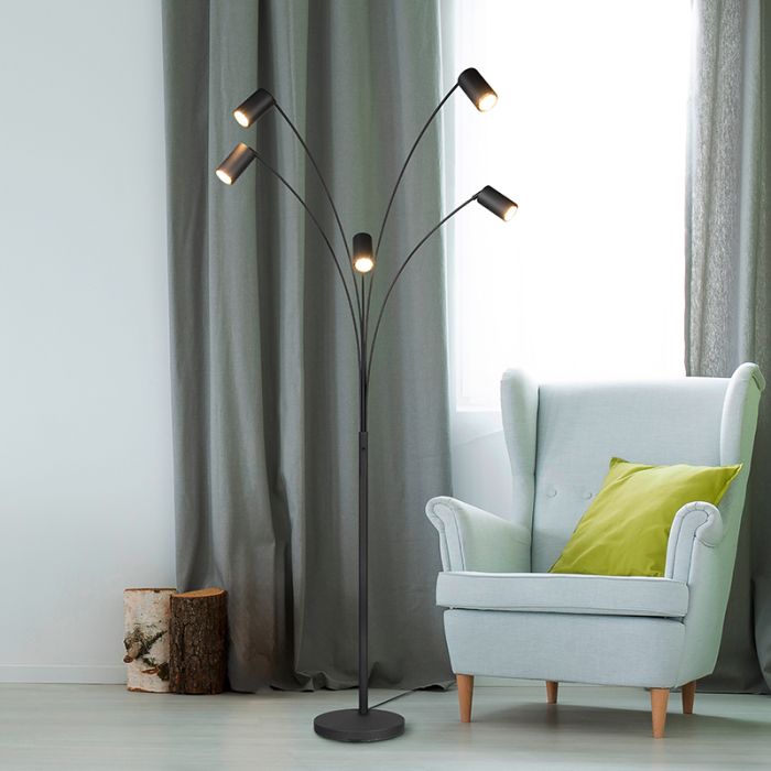 Sort gulv lampe modern, Kaso