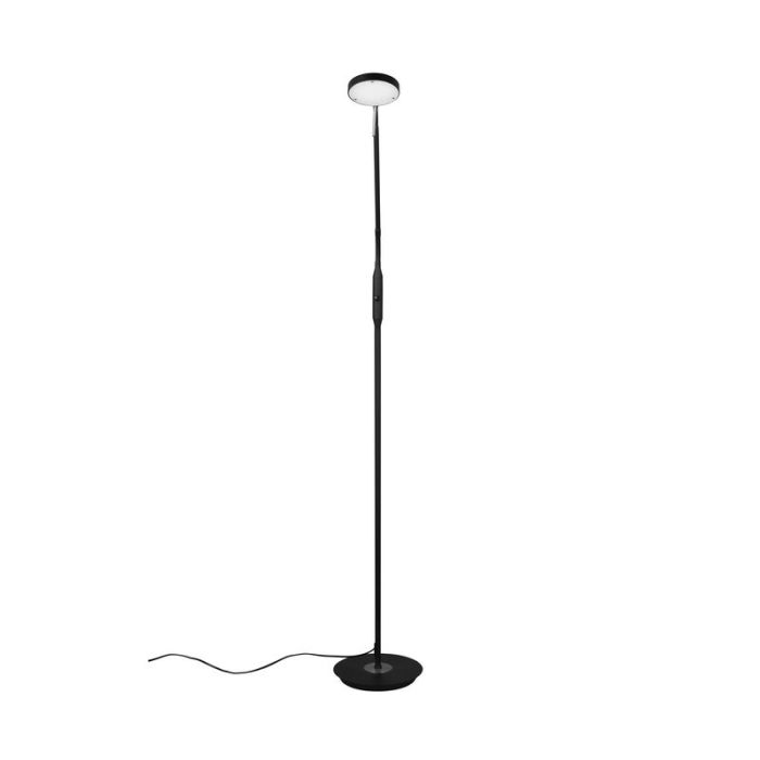 Sort læselampe gulv modern, Bilge, 12W, varm til kold hvid justerbar LED, med beröringsdimmer