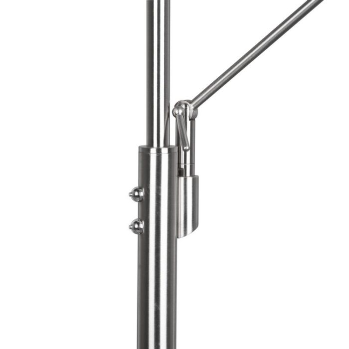 Nikkel læselampe gulv modern, Marjon, 35W, varm til kold hvid justerbar LED, med beröringsdimmer