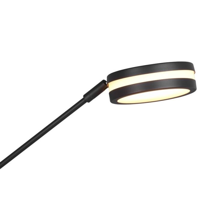 Antracit læselampe gulv modern, Marjon, 35W, varm til kold hvid justerbar LED, med beröringsdimmer