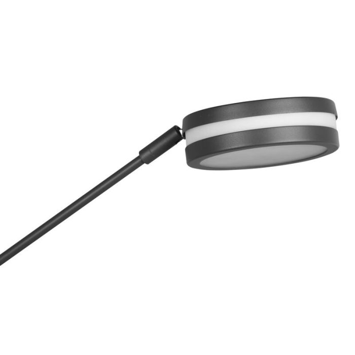 Antracit læselampe gulv modern, Marjon, 35W, varm til kold hvid justerbar LED, med beröringsdimmer